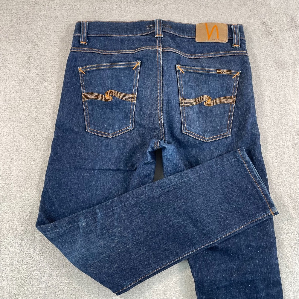 Nudie Jeans Lean Dean Dry 16 Dips Men 30x28 (Tag 32) Blue‎ Slim Tapered Fit $185